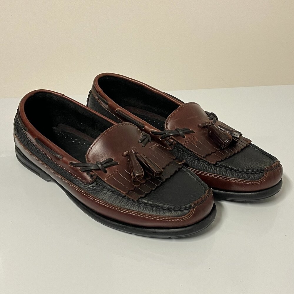 Sperry Top Sider Men's Shoes Blk Brown Leather Comfort Kiltie Loafer Size 10.5M